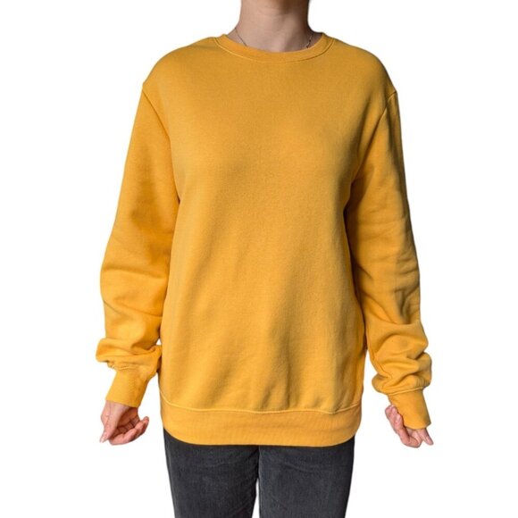 H&M Yellow Oversized Crewneck Sweater Men Size Medium - Picture 1 of 12